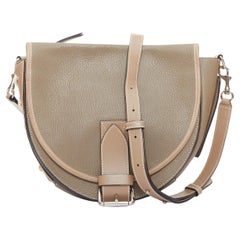 JW ANDERSON Bike taupe leather pocket braided half moon crossbody bag