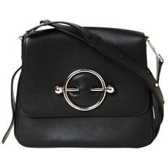 J.W. Anderson Black Leather Silver Disc Crossbody Bag rt. $1, 400