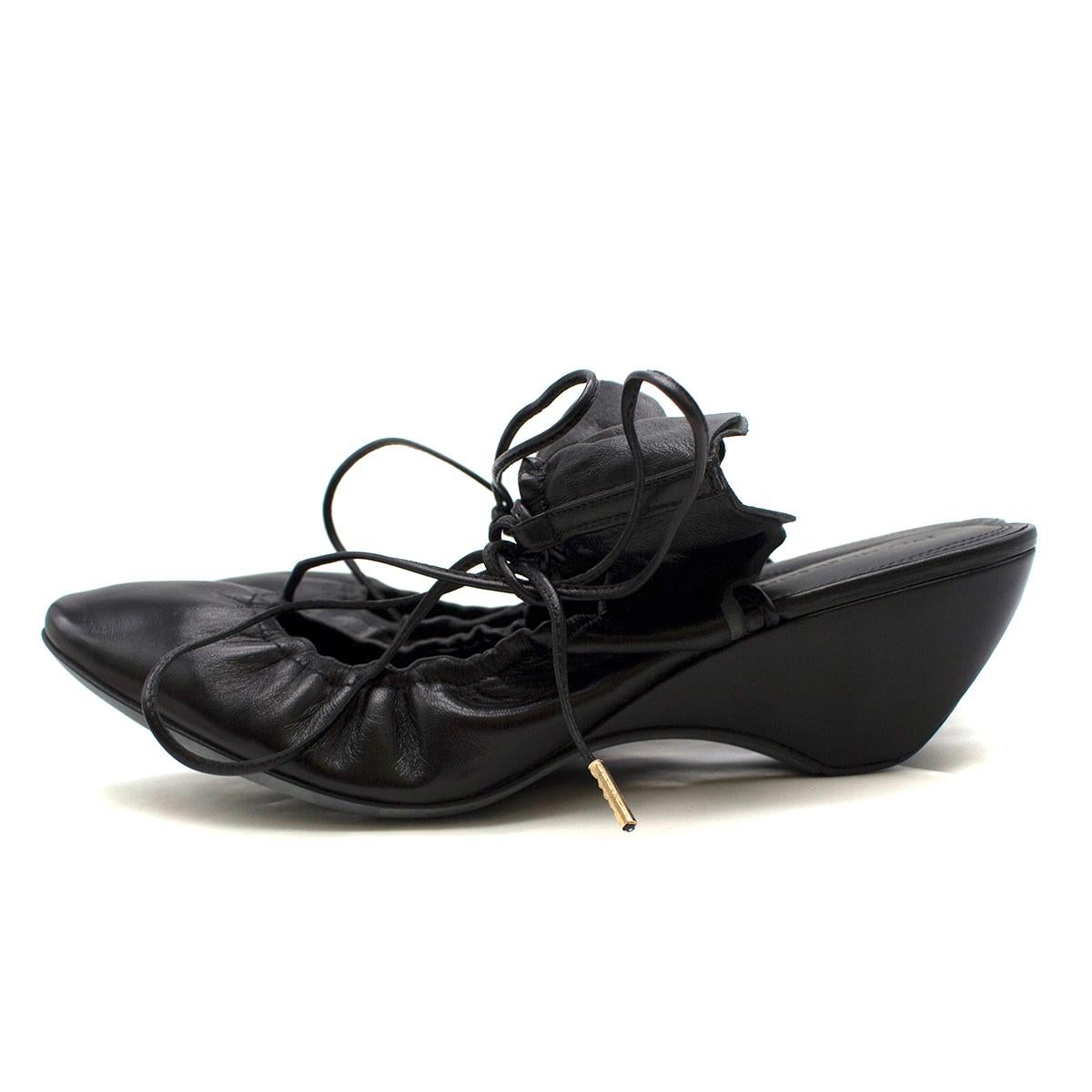 J.W. Anderson Black Leather Tie Back Ballerinas SIZE 39 For Sale 1
