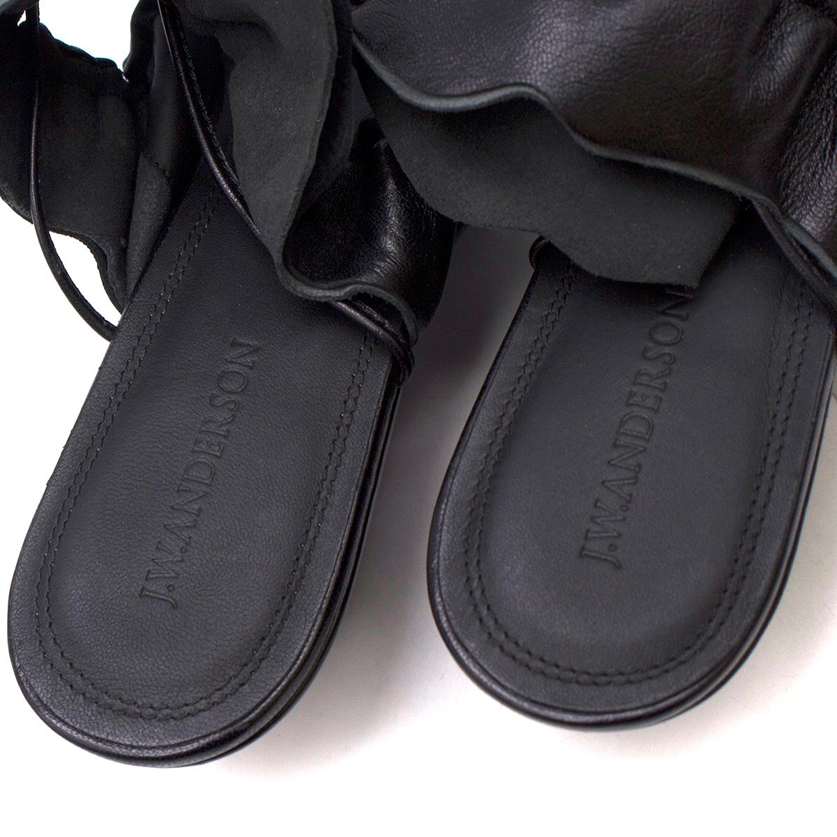 J.W. Anderson Black Leather Tie Back Ballerinas SIZE 39 For Sale 3