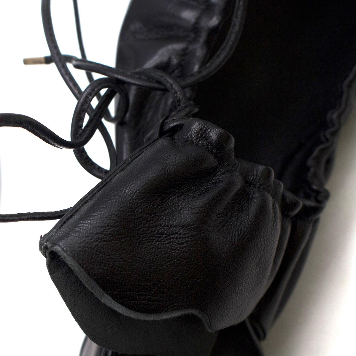 J.W. Anderson Black Leather Tie Back Ballerinas SIZE 39 For Sale 4