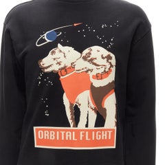 JW ANDERSON black Orbital Flight dog graphic print cotton crew sweatshirt M