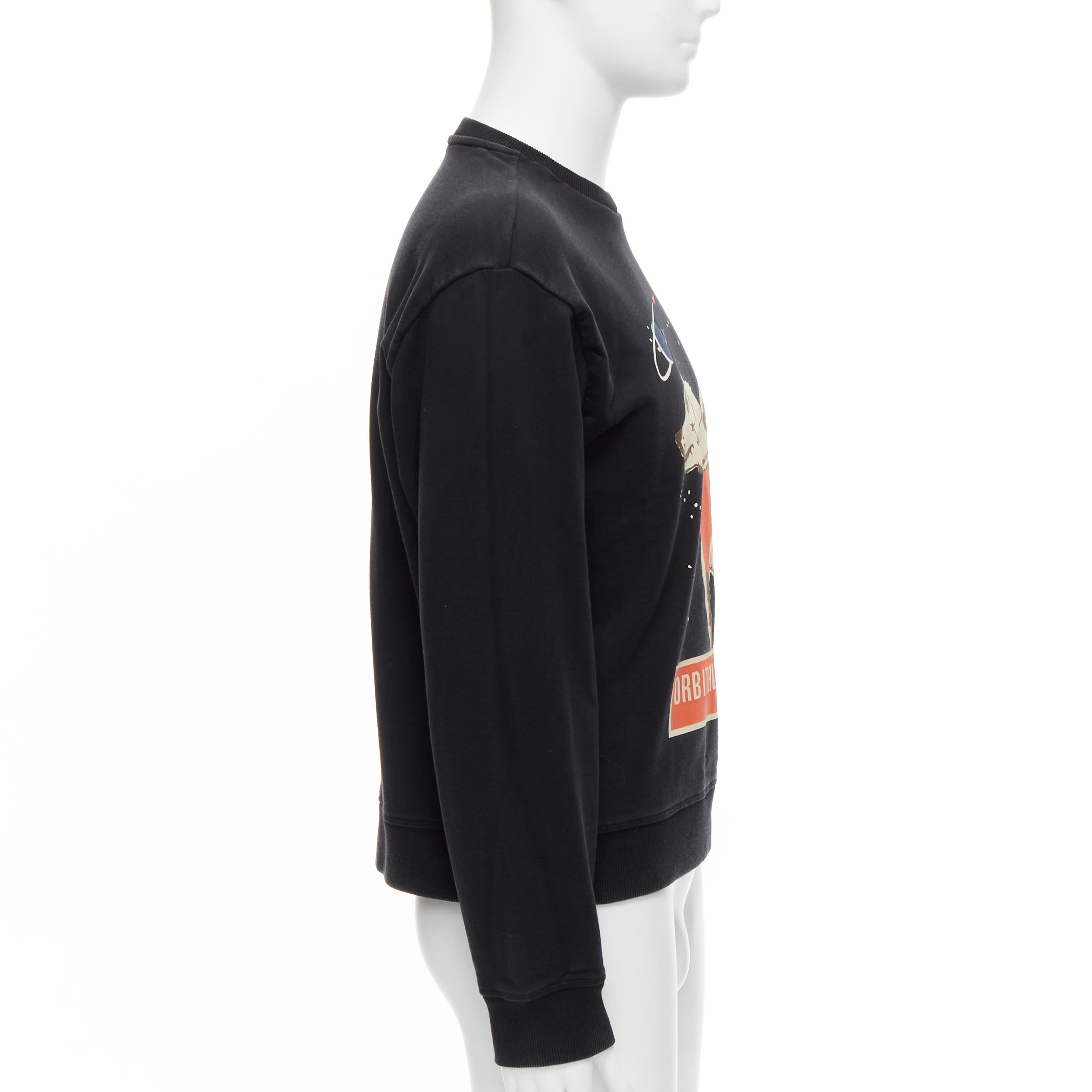 JW ANDERSON black Orbital Flight dog graphic print cotton crew sweatshirt M In Good Condition In Hong Kong, NT
