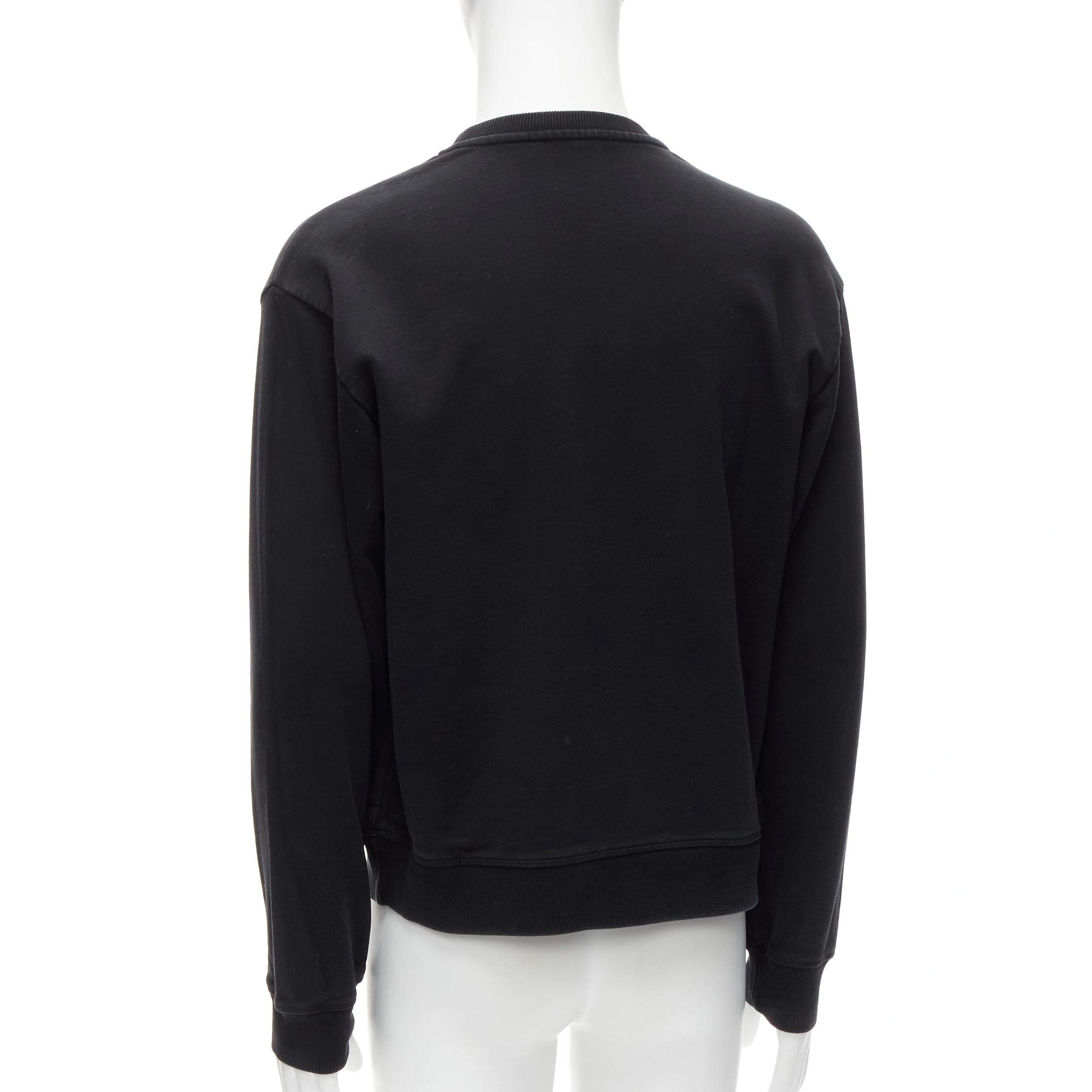 Men's JW ANDERSON black Orbital Flight dog graphic print cotton crew sweatshirt M