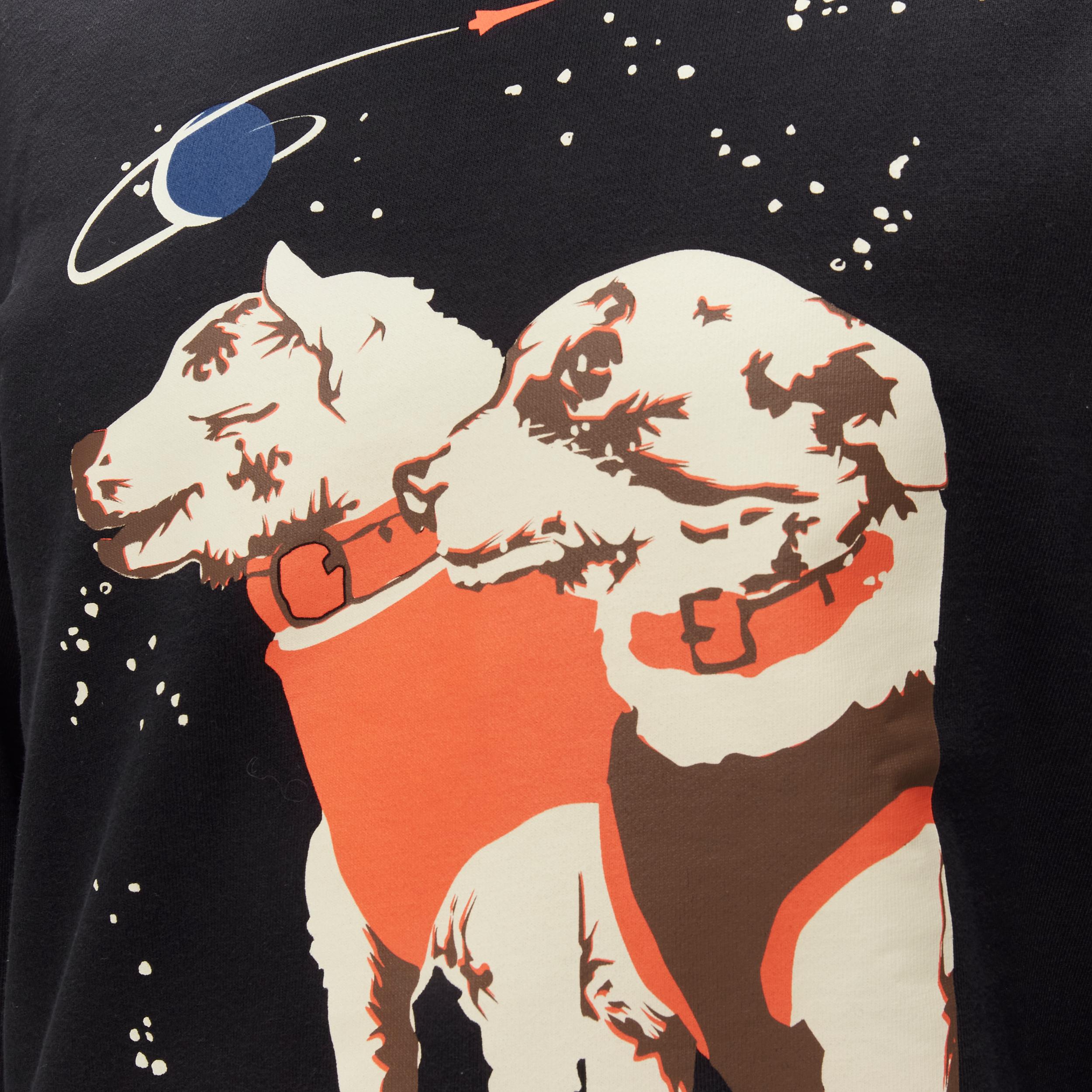 JW ANDERSON black Orbital Flight dog graphic print cotton crew sweatshirt M 2