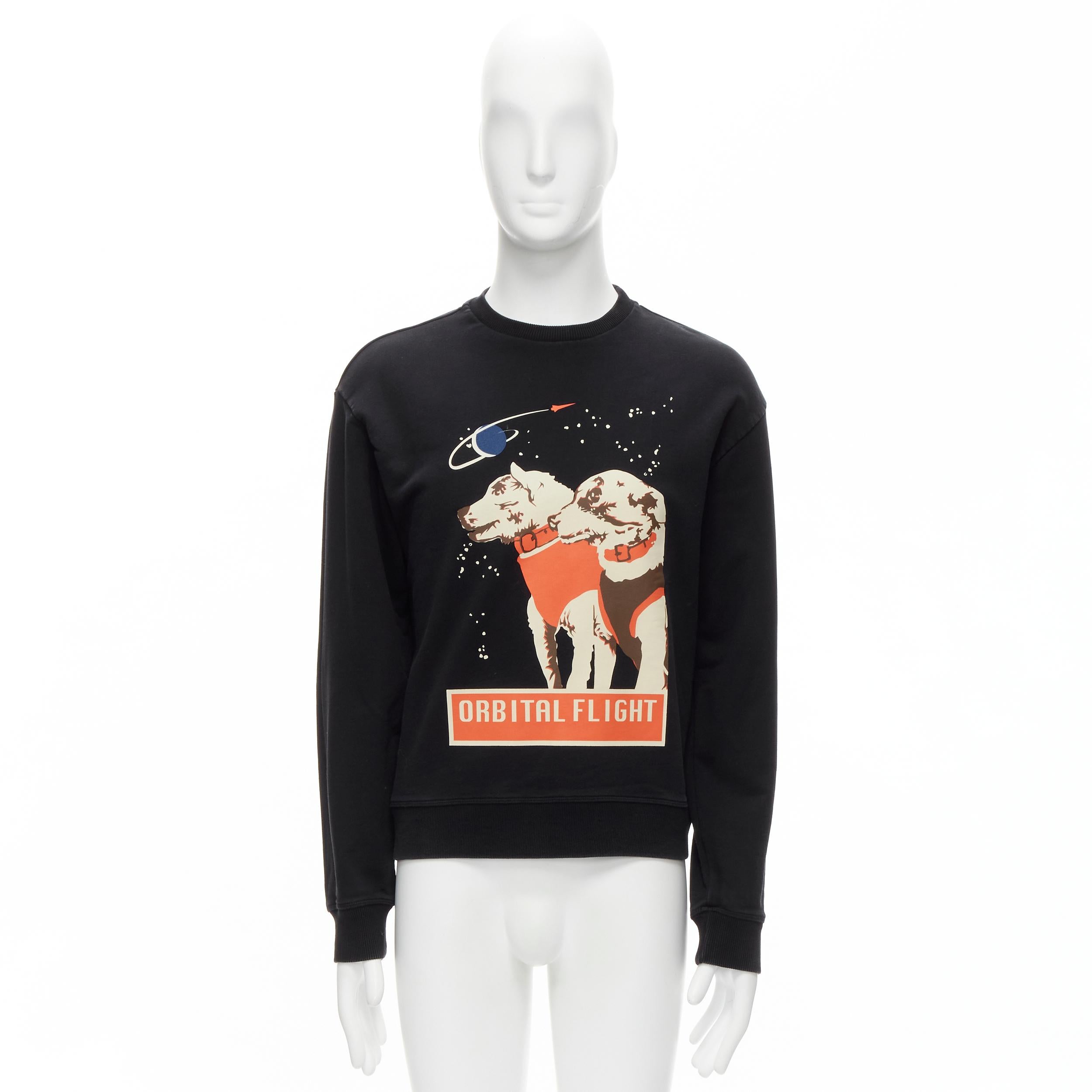 JW ANDERSON black Orbital Flight dog graphic print cotton crew sweatshirt M 4