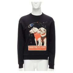 JW ANDERSON felpa nera Orbital Flight con stampa grafica del cane in cotone M