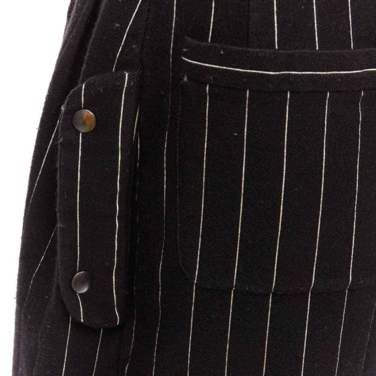 JW ANDERSON - Culotte large à rayures en laine mélangée noire et blanche GB6 XS en vente 1