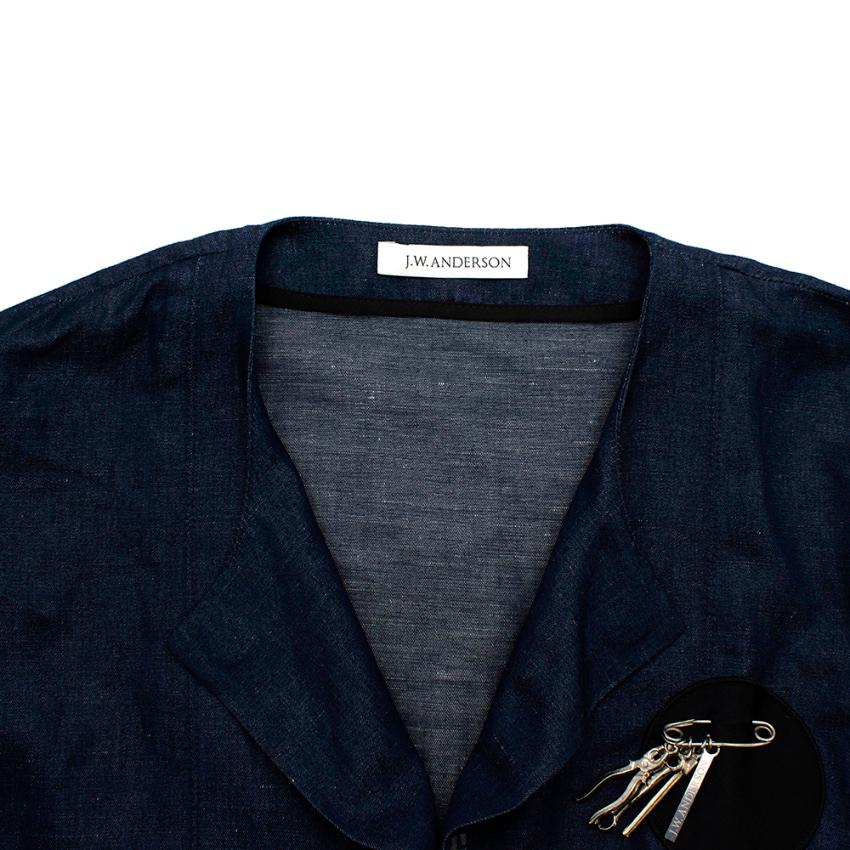 J.W. Anderson Blue Cotton & Linen blend Denim Shirt - Size US 36 In Excellent Condition For Sale In London, GB