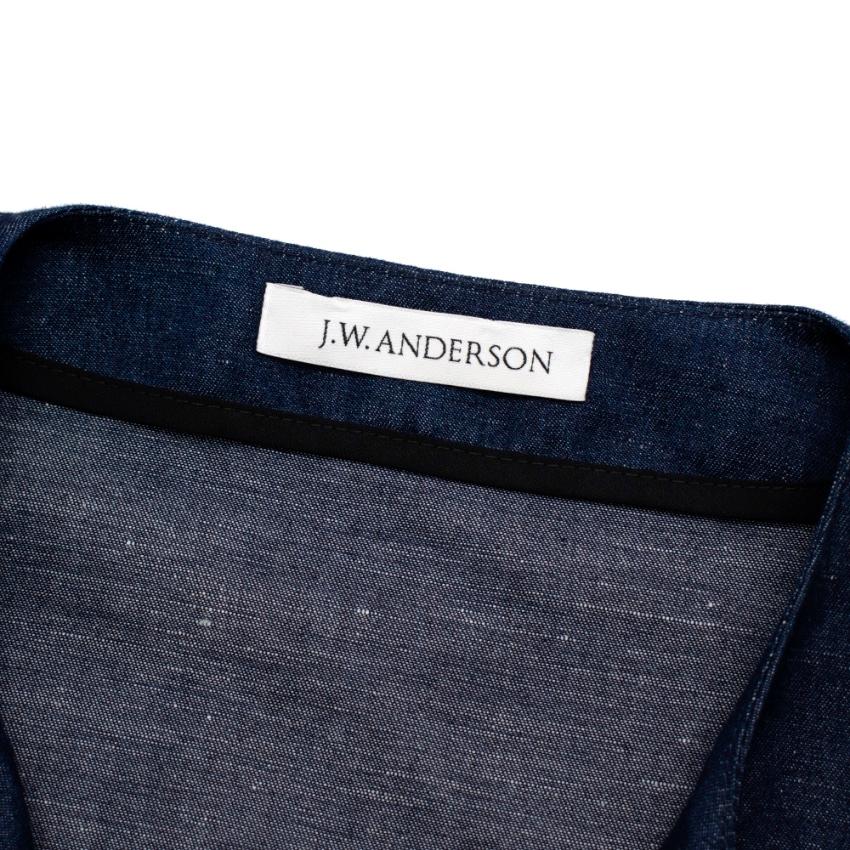 Men's J.W. Anderson Blue Cotton & Linen blend Denim Shirt - Size US 36 For Sale