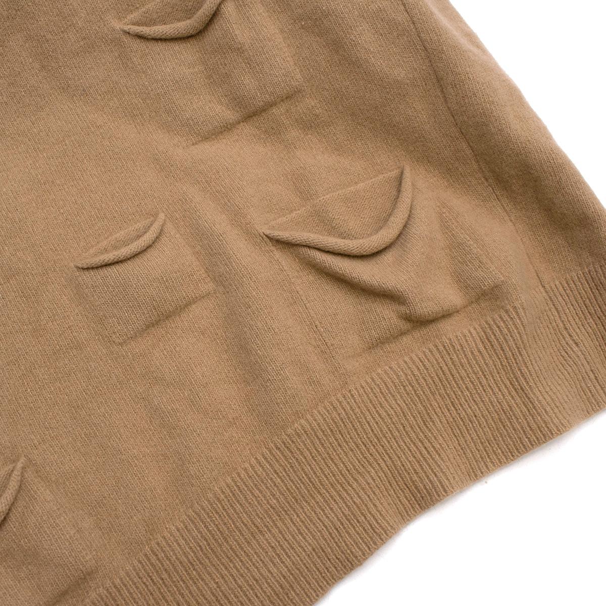J.W. Anderson Camel Wool & Cashmere Pocket Details Knit Dress - Size S In Excellent Condition For Sale In London, GB