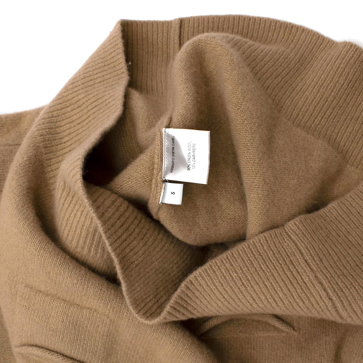 Women's J.W. Anderson Camel Wool & Cashmere Pocket Details Knit Dress - Size S For Sale
