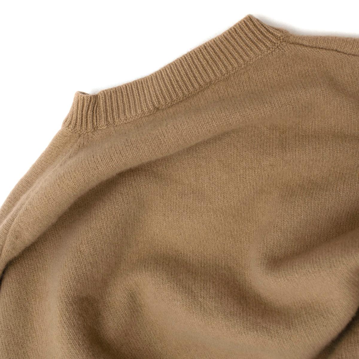 J.W. Anderson Camel Wool & Cashmere Pocket Details Knit Dress - Size S For Sale 1