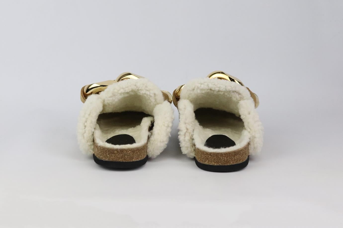 jw anderson shearling-lined suede slippers