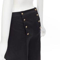 JW ANDERSON decorative double breasted gold button back wide leg trousers pants