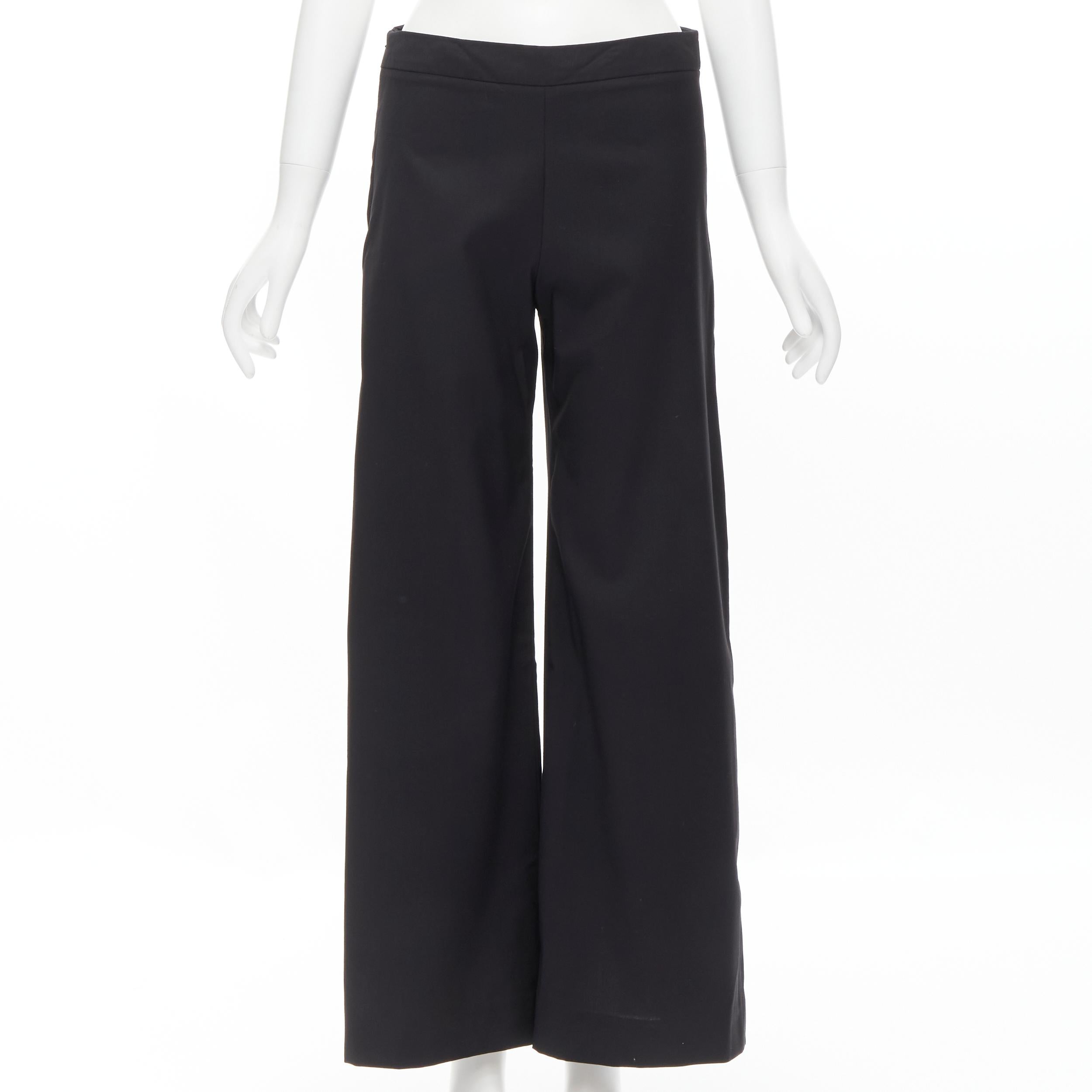 Noir JW ANDERSON Pantalon à jambes larges décoratif à double boutonnage doré, Taille S en vente