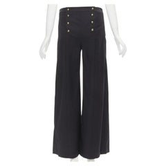 JW ANDERSON decorative double gold button back wide leg trousers pants S