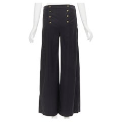 JW ANDERSON decorative double gold button back wide leg trousers pants S