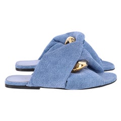 JW Anderson Denim & Chain Twist Slides