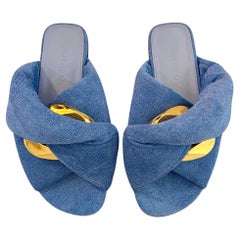 JW Anderson Denim & Chain Twist Slides
