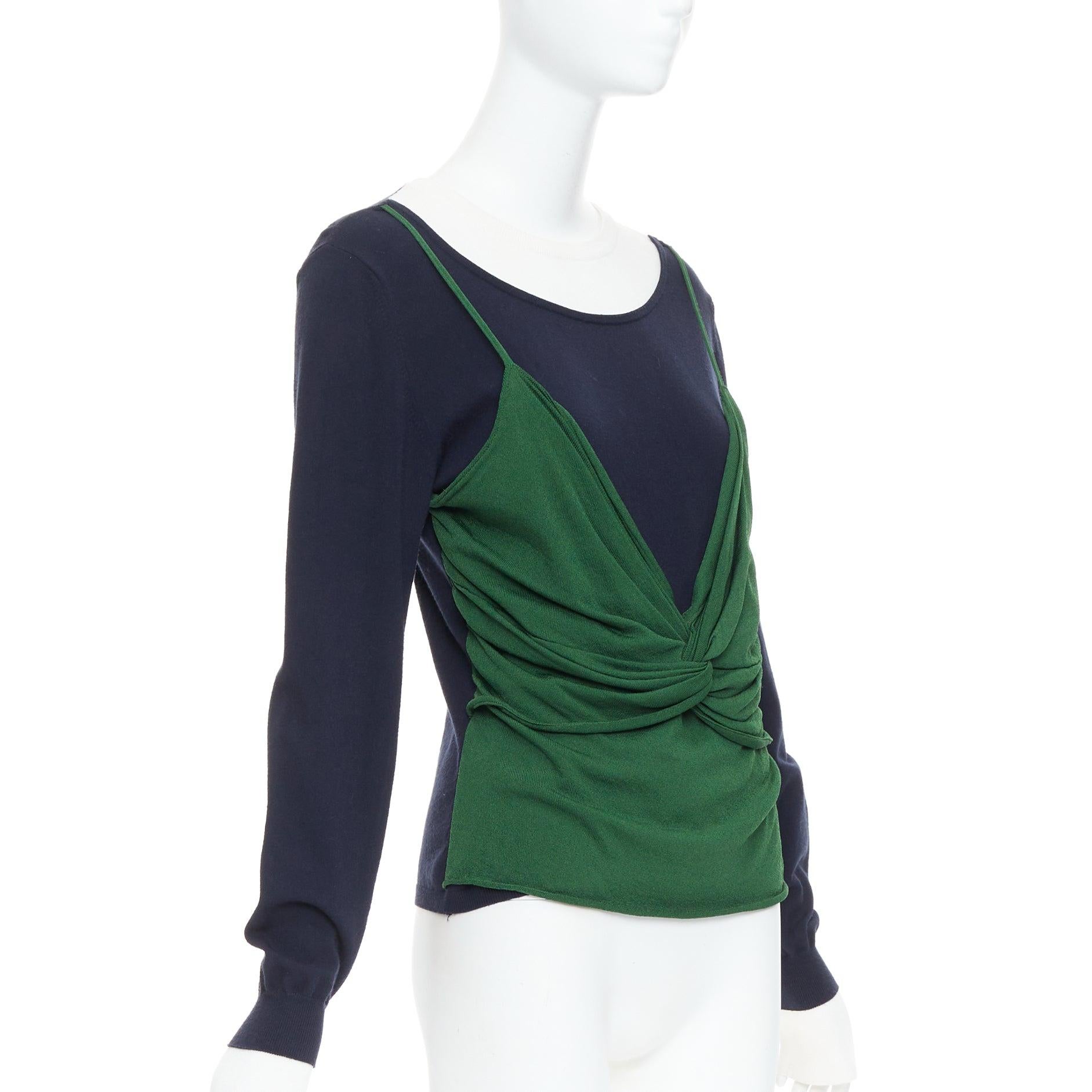 Noir JW ANDERSON Pull drapé cami déconstruit vert marine L en vente