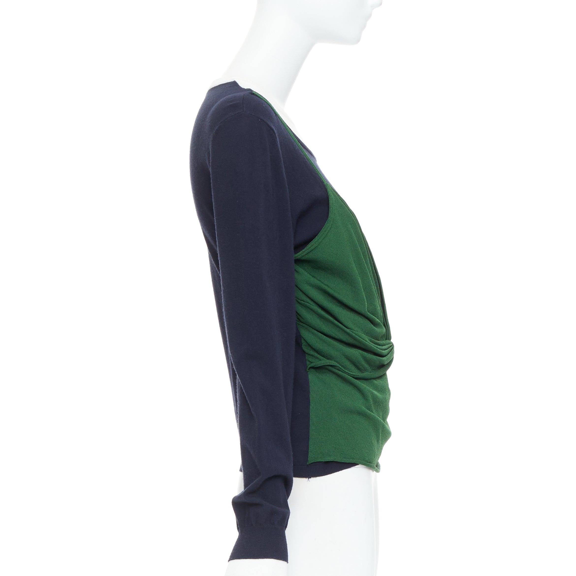JW ANDERSON Pull drapé cami déconstruit vert marine L Bon état - En vente à Hong Kong, NT