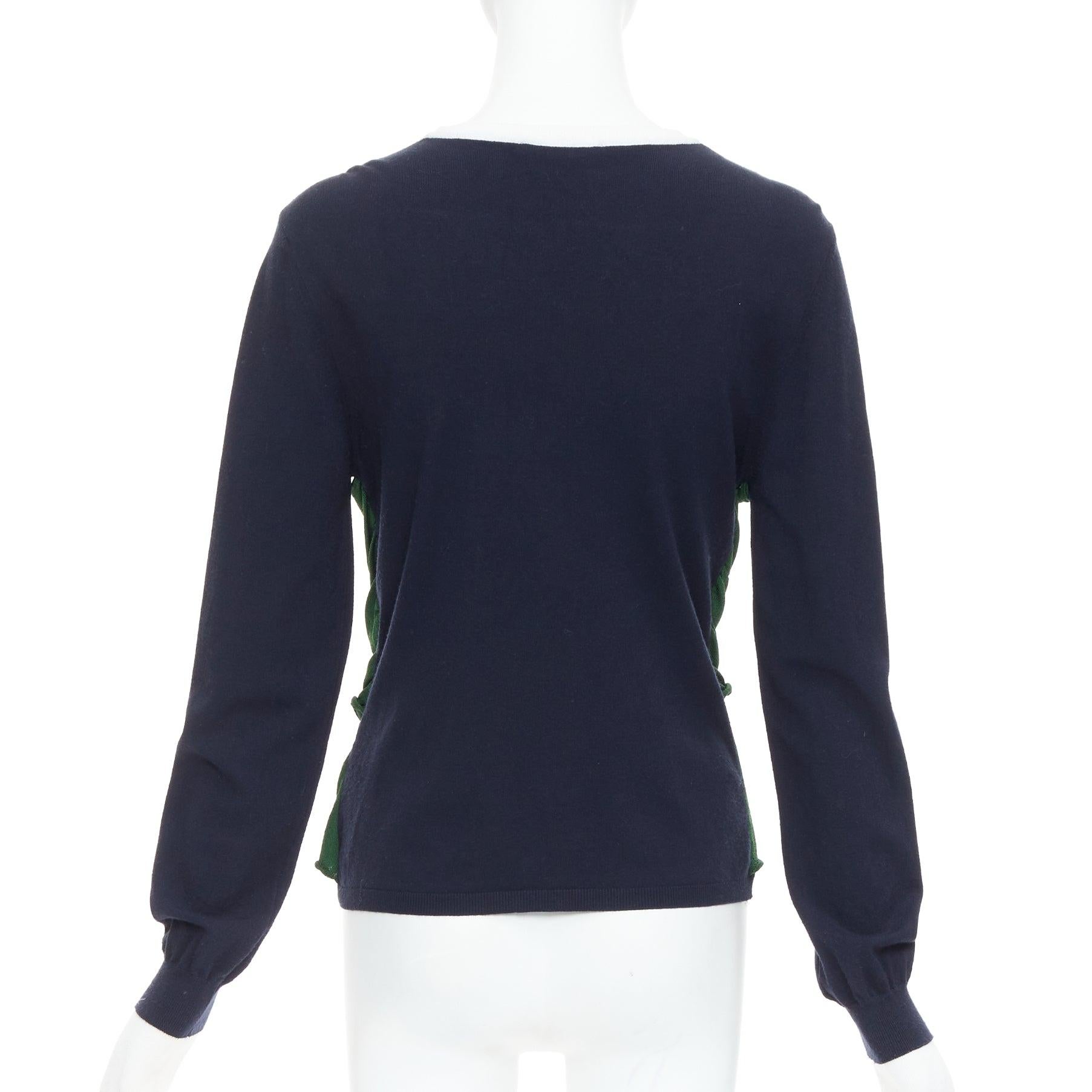 JW ANDERSON Pull drapé cami déconstruit vert marine L Pour femmes en vente