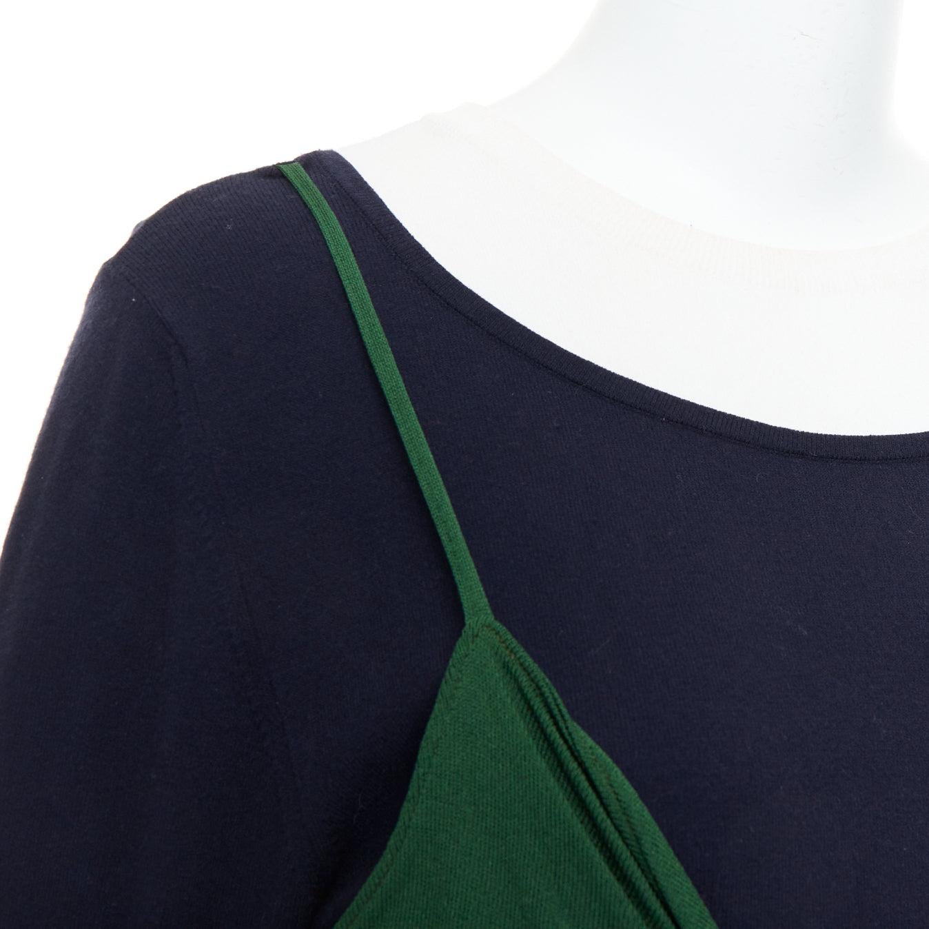 JW ANDERSON Pull drapé cami déconstruit vert marine L en vente 2