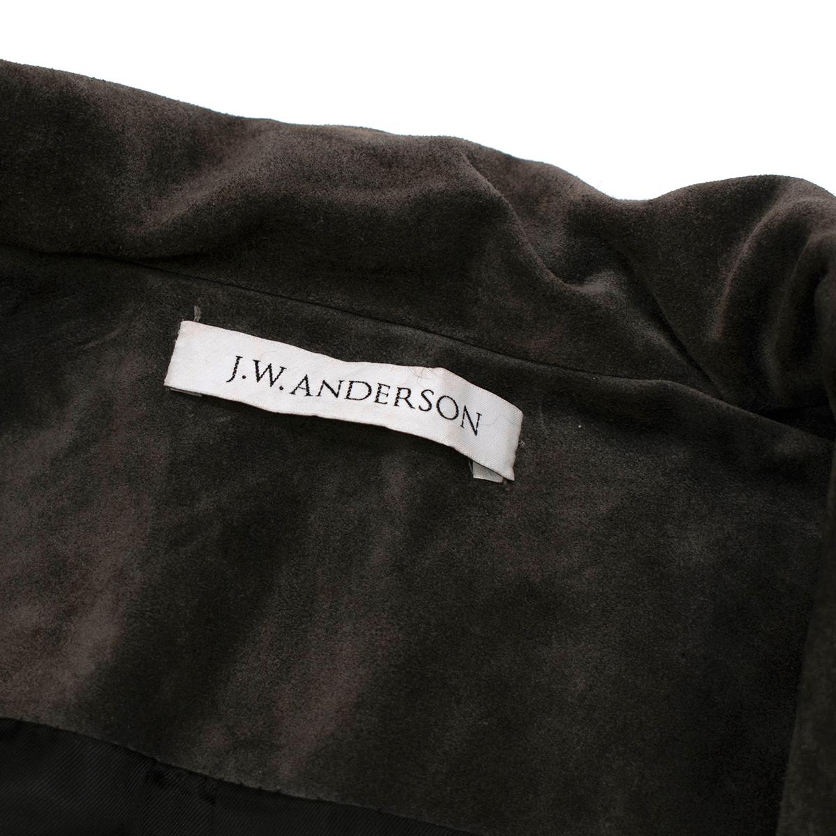 Black J.W. Anderson Grey Suede Trench Coat - Size XXS For Sale