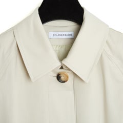 JW Anderson Impermeable FR36 38 Beige Cotton Ruffle Belted Trench Coat UK8 US4