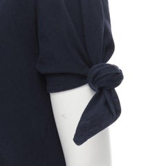 JW ANDERSON JWA Logo bestickt marineblau Baumwolle Krawatte Ärmel T-Shirt S