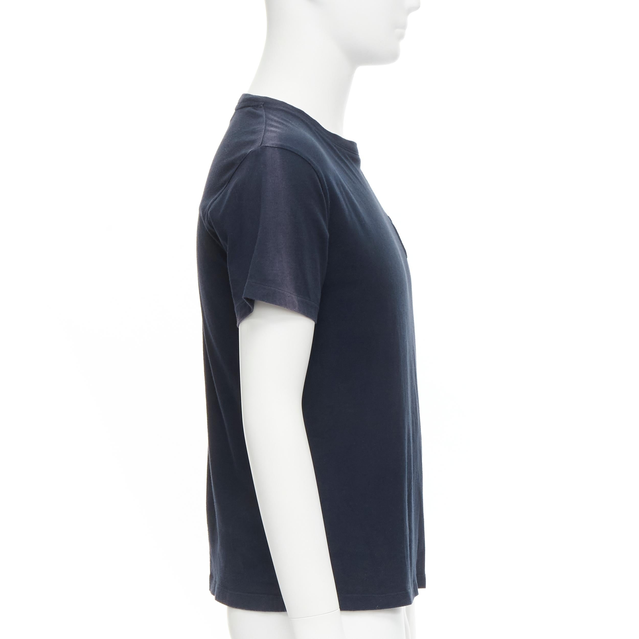 JW Anderson T-shirt à manches nouées en coton bleu marine brodé du logo JWA, Taille S Excellent état - En vente à Hong Kong, NT