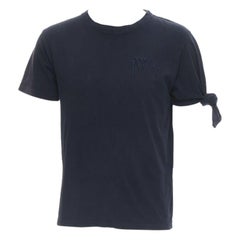 JW ANDERSON JWA logo bordado azul marino algodón manga corbata Camiseta S