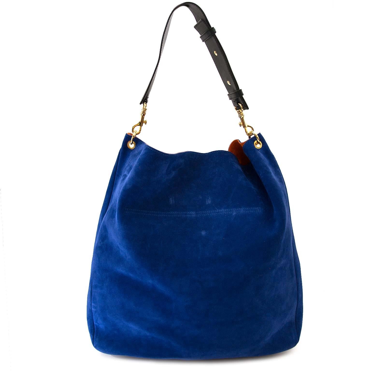 royal blue suede bag