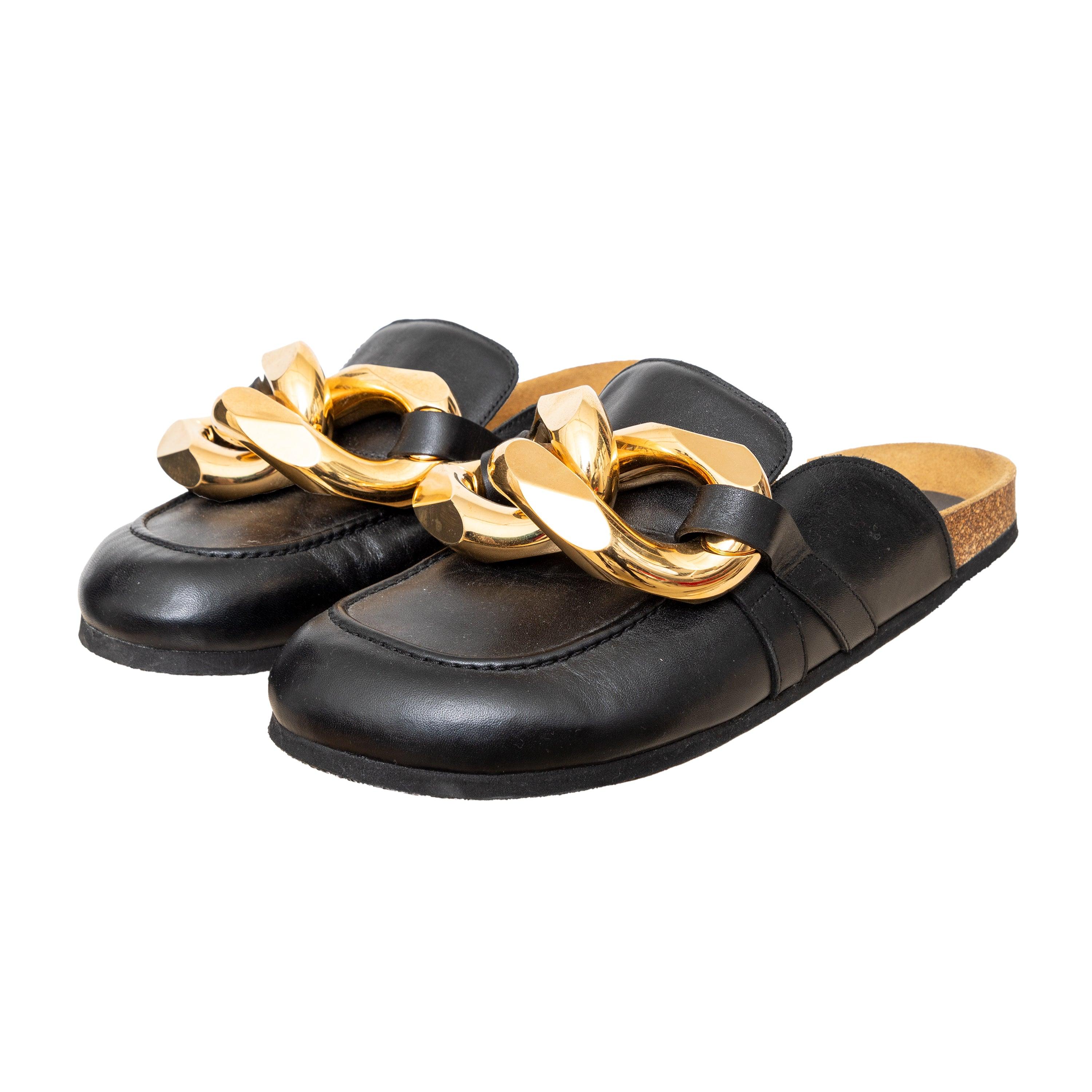 Black JW Anderson Leather Mules - '20s For Sale