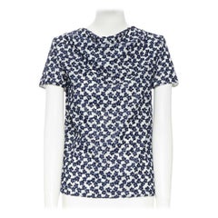 JW ANDERSON marineblaue Chiffon-Cape-Ärmel mit Blumenstickerei UK6