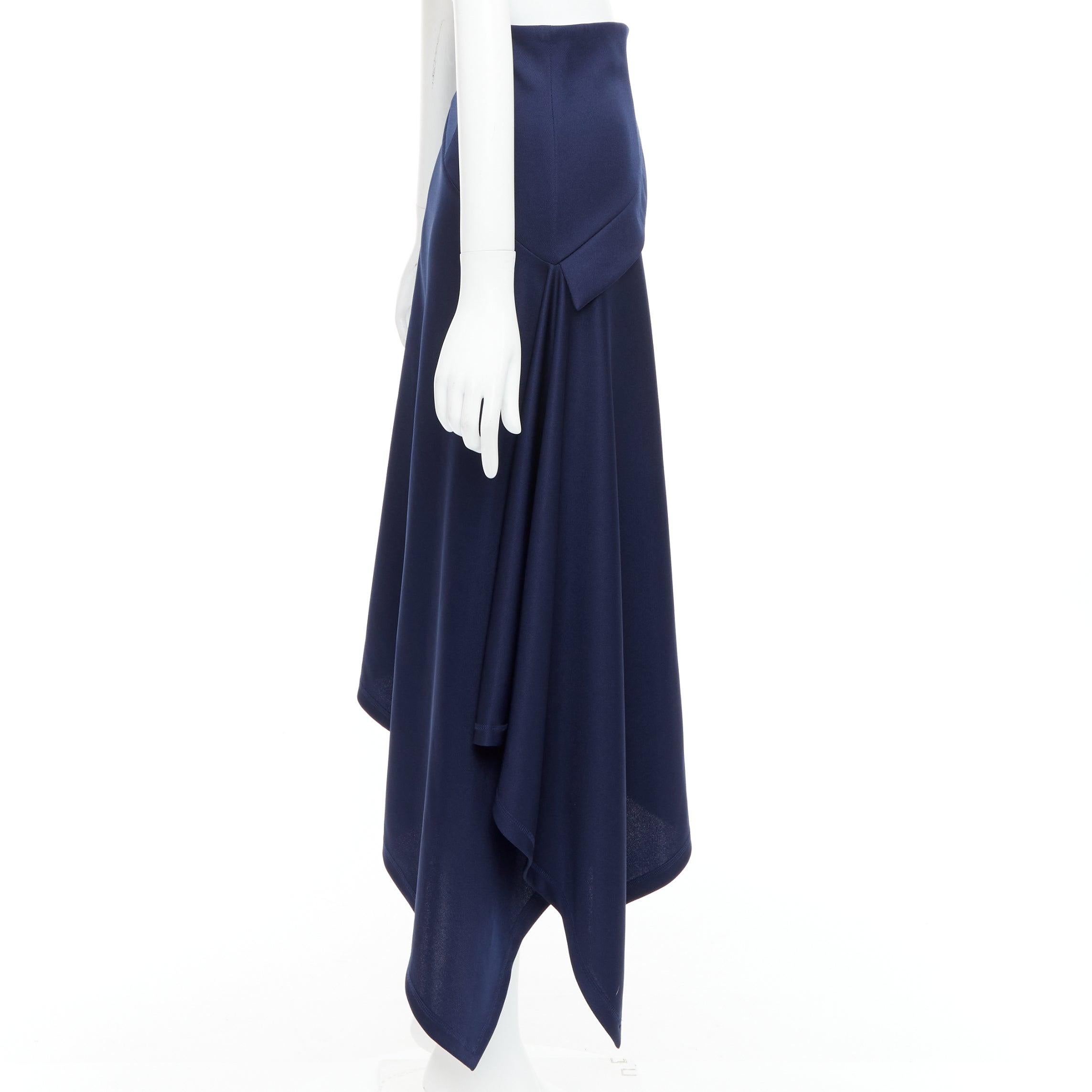 JW ANDERSON navy flap front bias cut asymmetric midi skirt UK8 S Excellent état - En vente à Hong Kong, NT