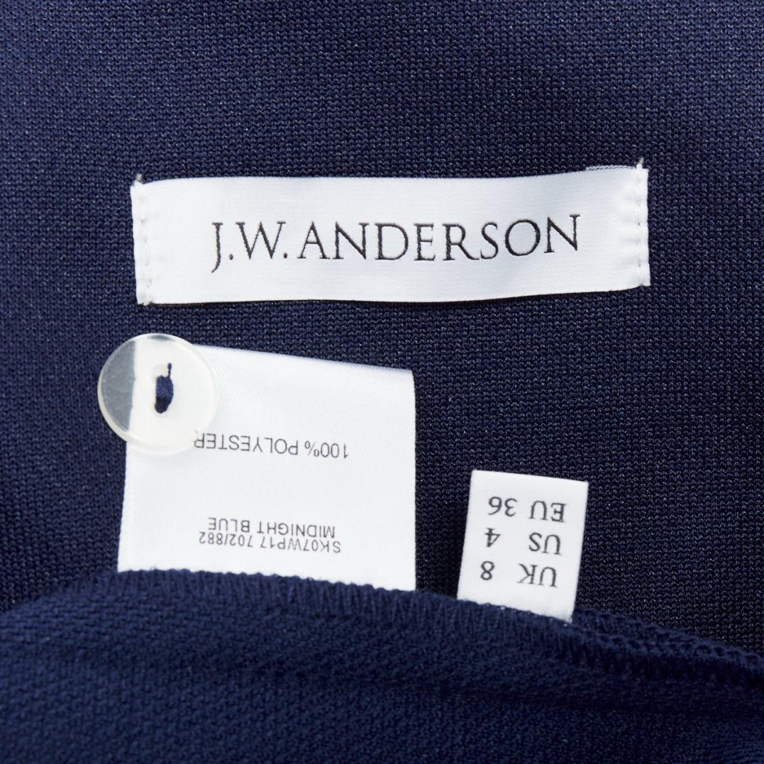 JW ANDERSON navy flap front bias cut asymmetric midi skirt UK8 S en vente 3