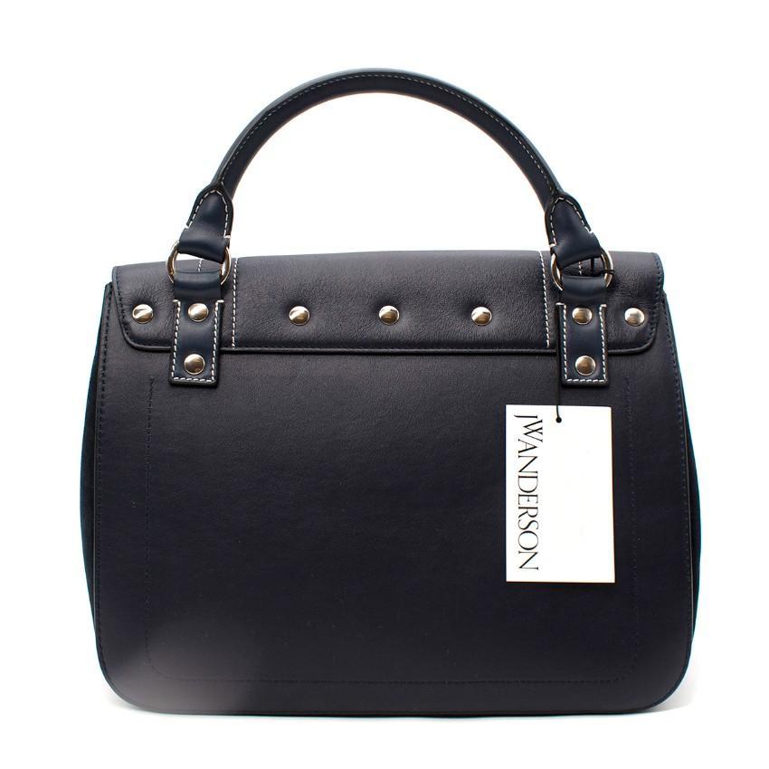 Nero JW Anderson: borsa a disco grande blu navy e blu ghiaccio in vendita