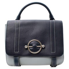 JW Anderson: borsa a disco grande blu navy e blu ghiaccio