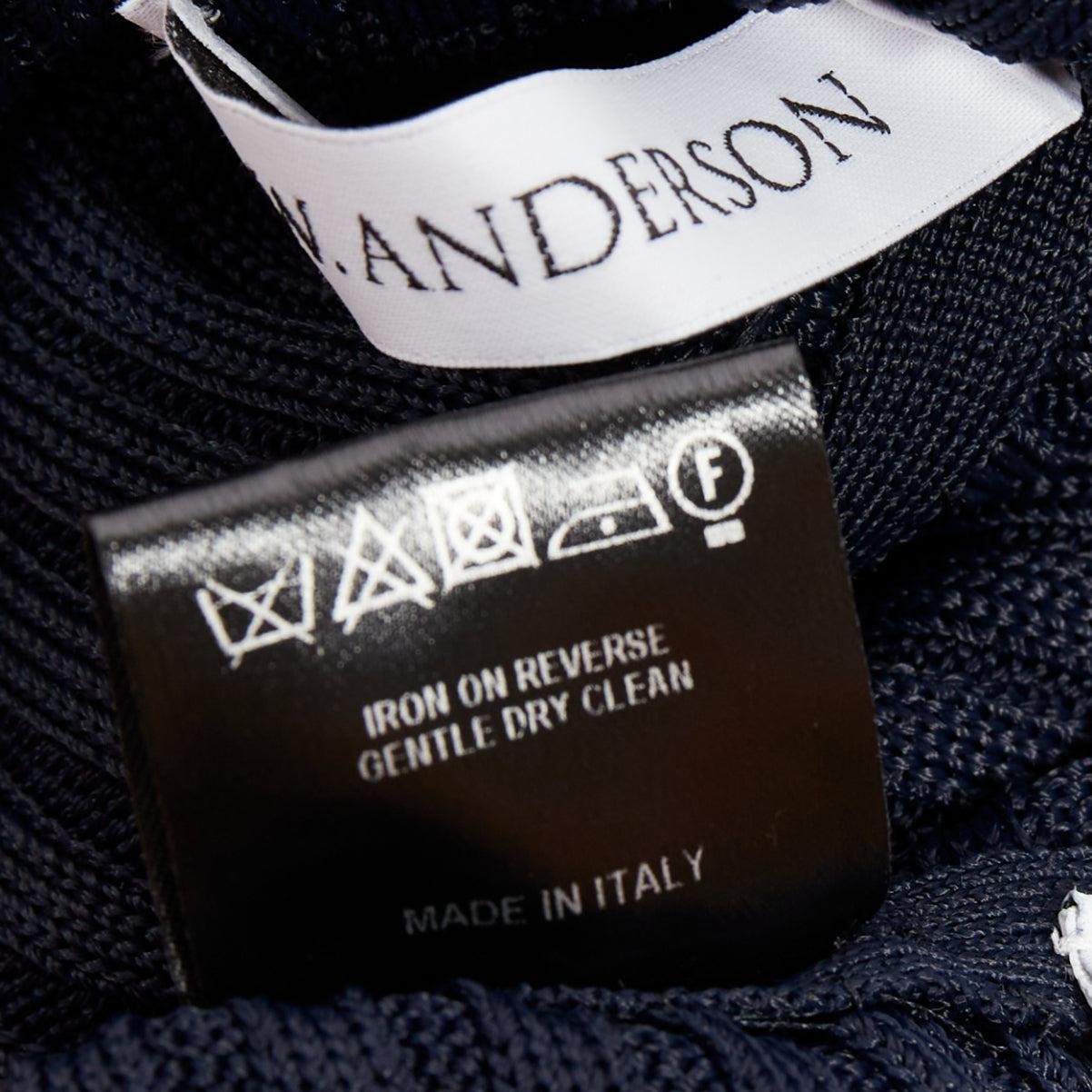 JW ANDERSON minivestido deconstruido de viscosa azul marino y cuello alto XS en venta 3