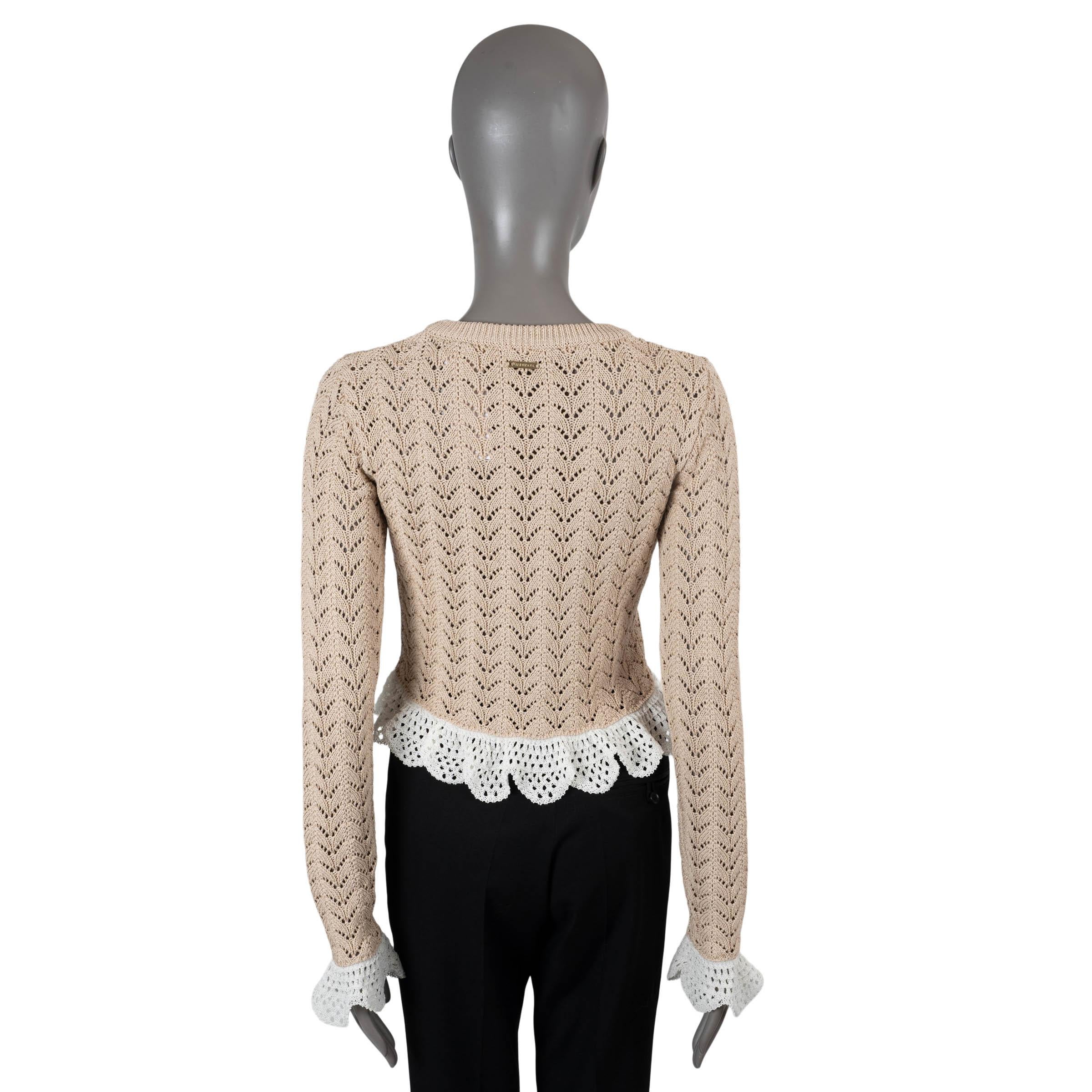 Brown J.W. ANDERSON nude cotton CROCHET FRIL Sweater XS For Sale