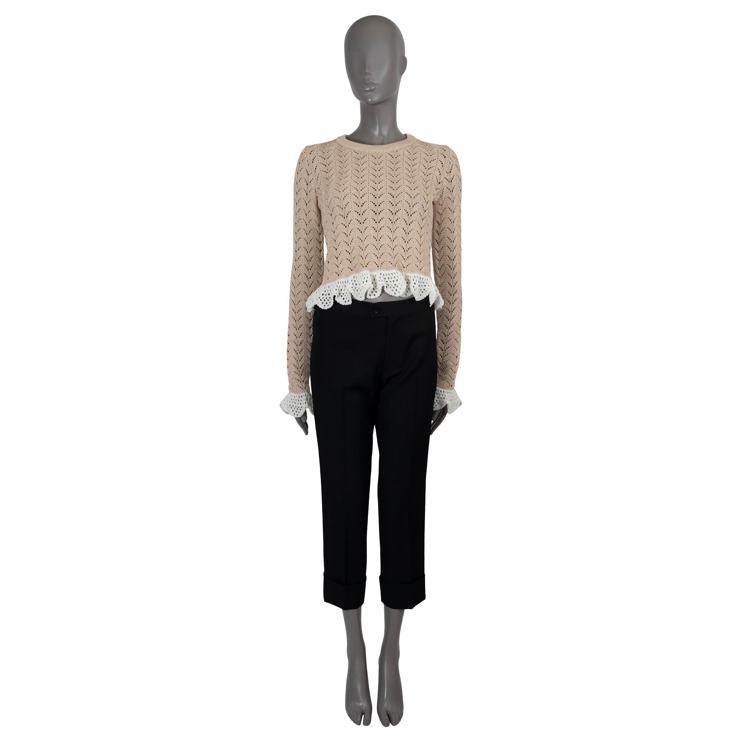 Women's J.W. ANDERSON nude cotton CROCHET FRIL Sweater XS For Sale