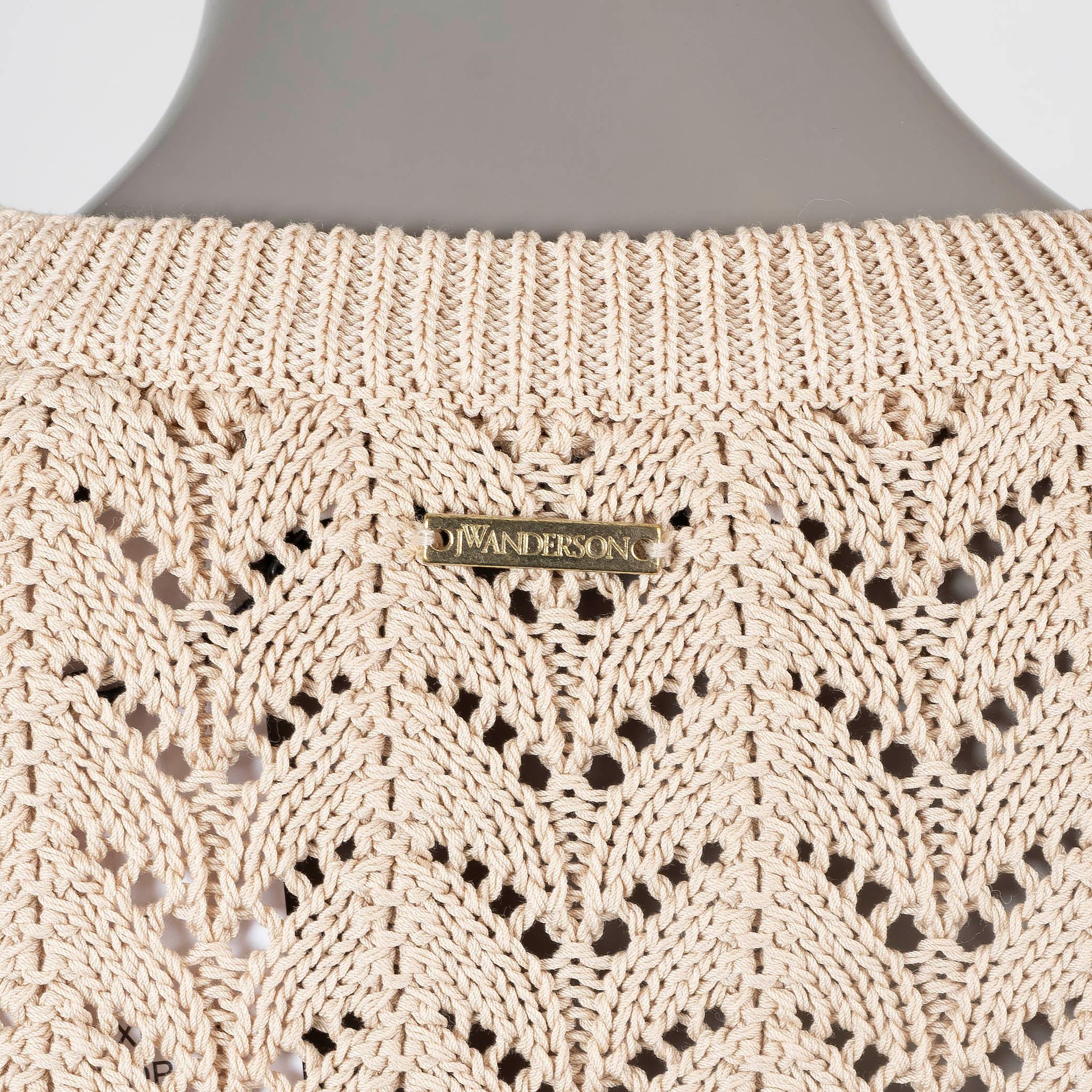 J.W. ANDERSON nude cotton CROCHET FRIL Sweater XS For Sale 1