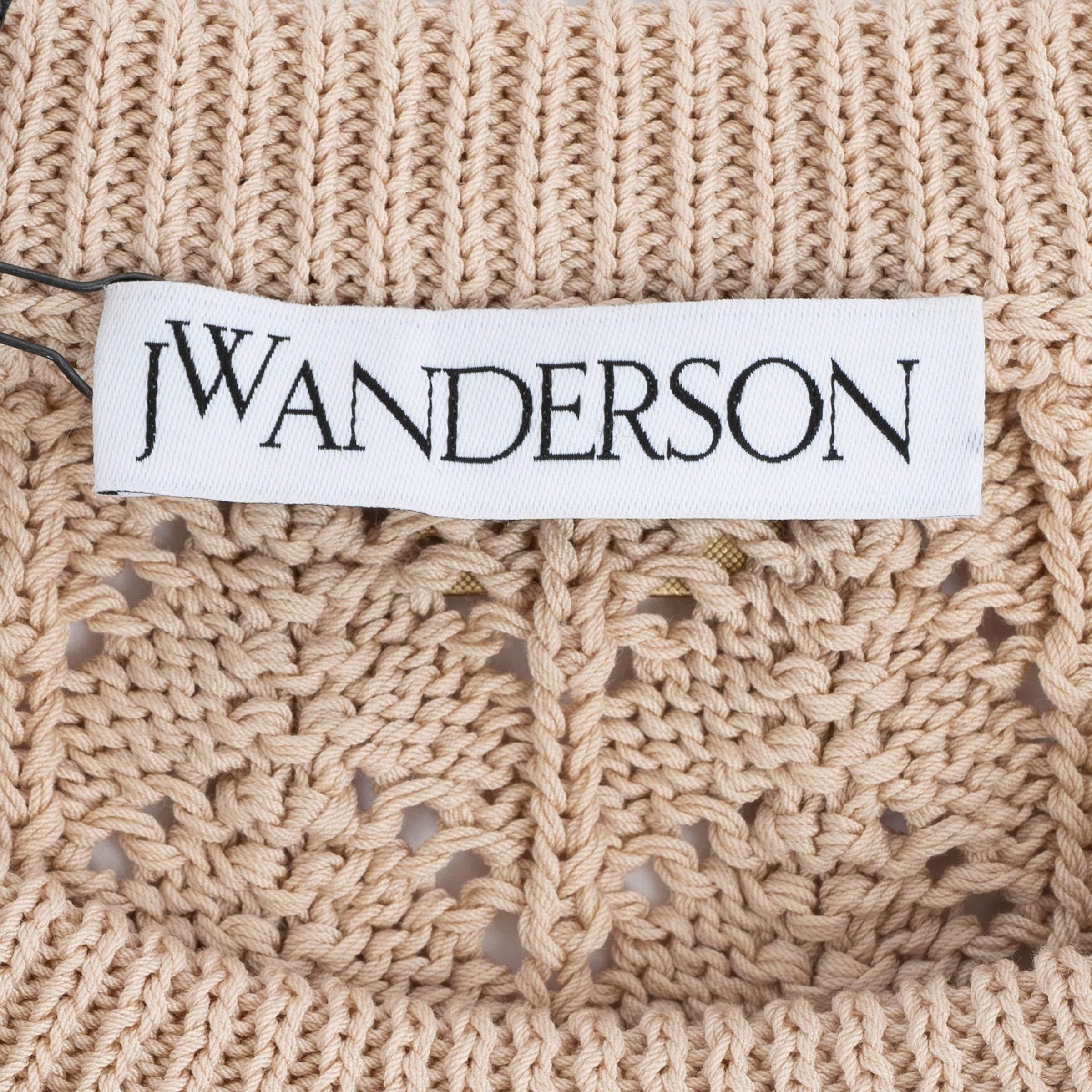 J.W. ANDERSON nude cotton CROCHET FRIL Sweater XS For Sale 3