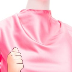 JW ANDERSON pink Run Hany Manga print irregular cut peplum mini dress UK6 XS