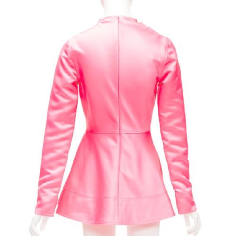 Donna JW ANDERSON rosa Run Hany Manga stampa taglio irregolare peplum mini abito UK6 XS in vendita