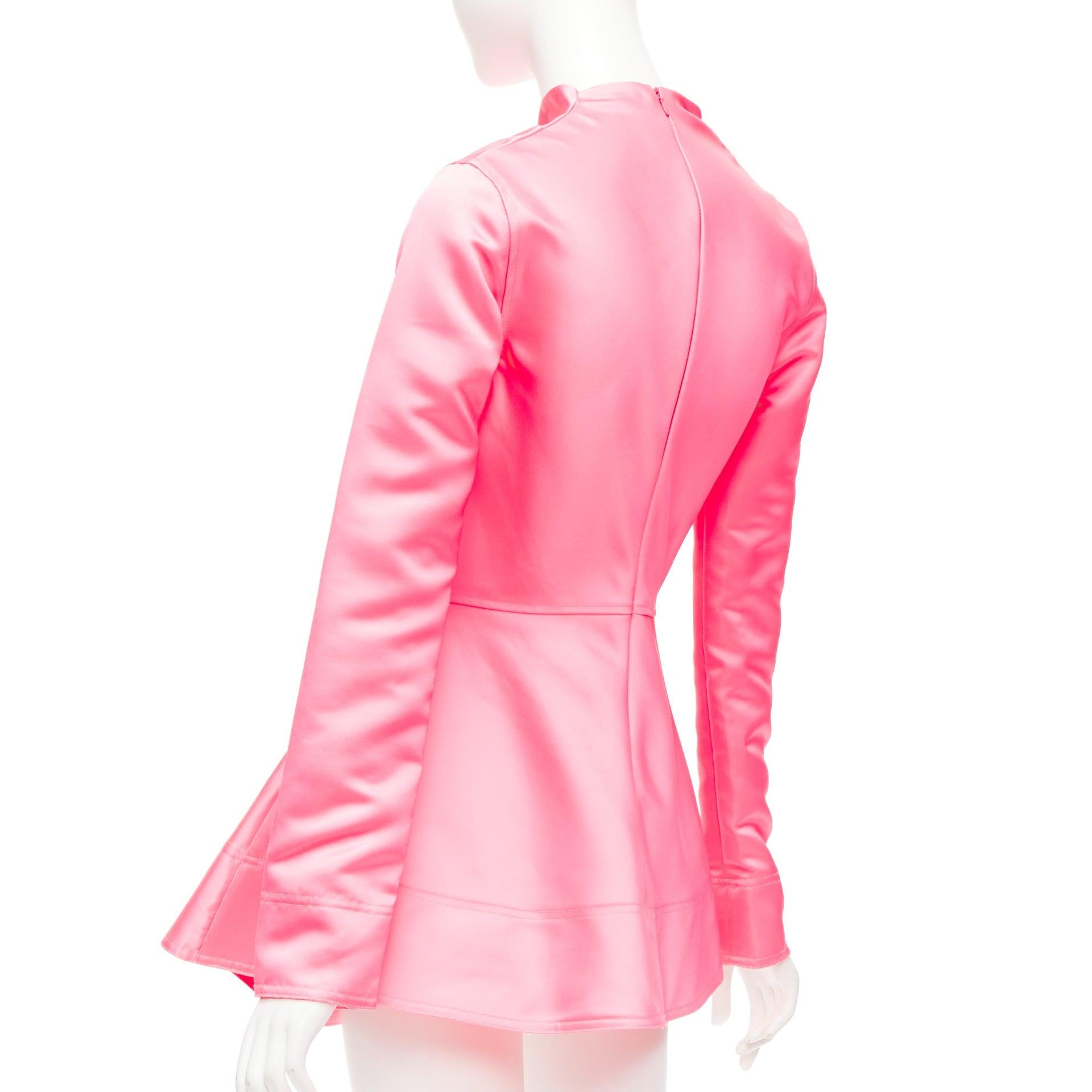 JW ANDERSON pink Run Hany Manga print irregular cut peplum mini dress UK6 XS 1