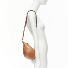 JW ANDERSON Small Punch tan leather logo silver zip teardrop shoulder bag