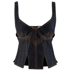 JW Anderson Stretch Denim Cut Out Bodice Top US 4